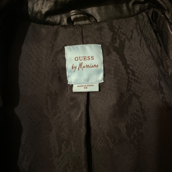 Black Leather Jacket with Gold Accents - Picture 3 of 7